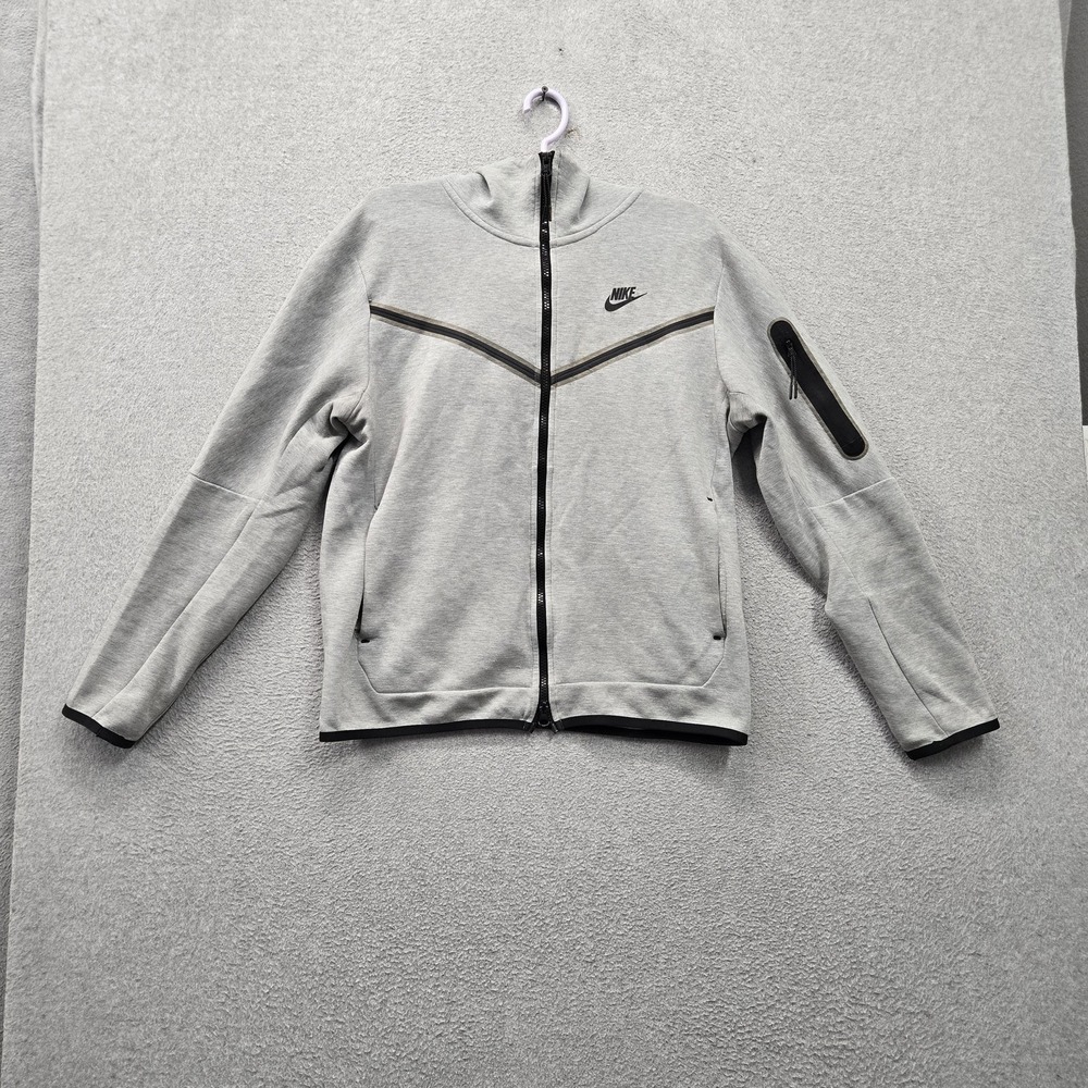 Nike Men‎ Jacket M Gray Tech Fleece Windrunner Zipper Pockets Full Zip
